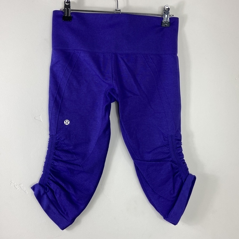 Lululemon Purple Ebb & Flow Cropped Leggings Yoga Pants 6 - Picture 4 of 7